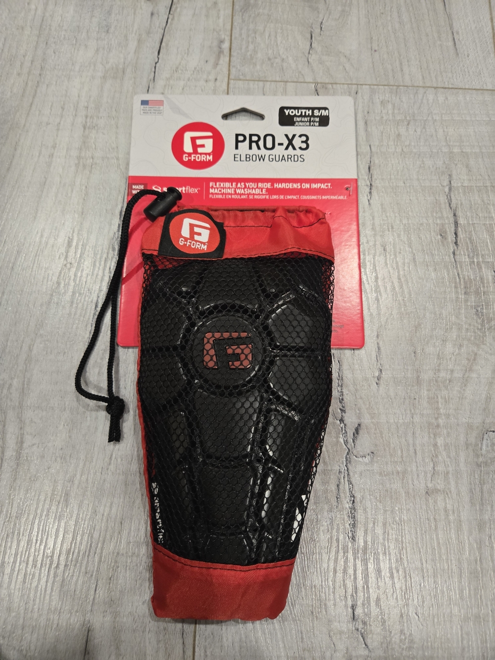PRO-X3 Youth Elbow Guard — Red and Black